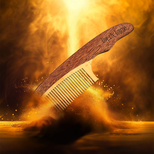 Red Sandalwood and Pear Comb with handle